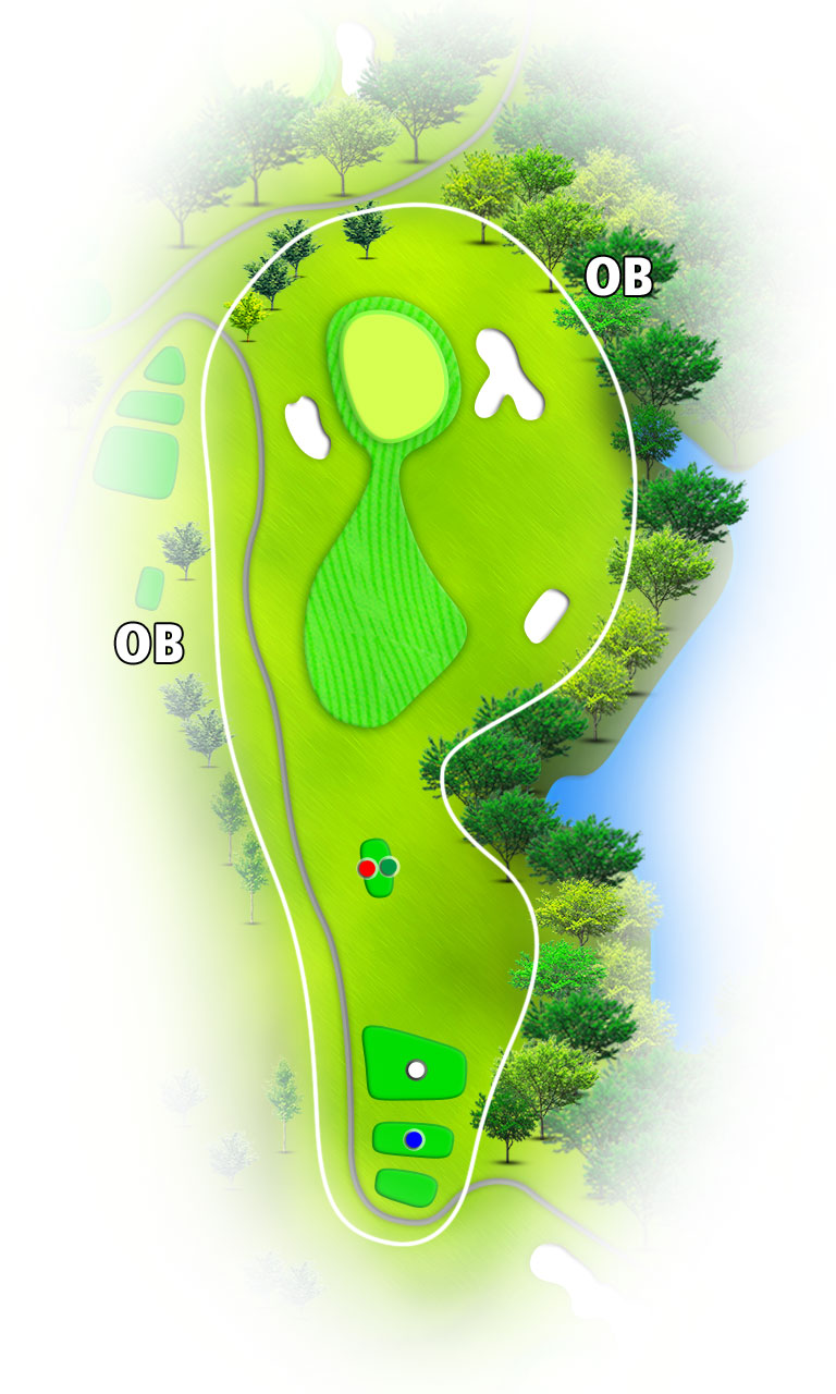 みさきカントリークラブ IN16番ホール コース図