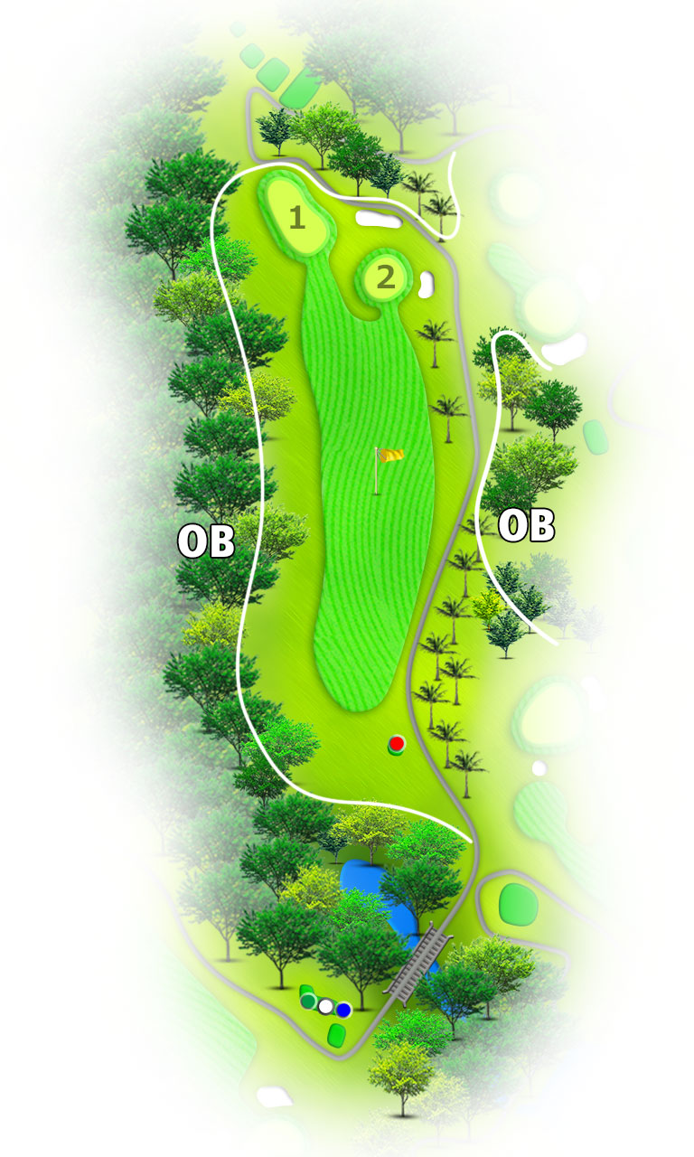 みさきカントリークラブ OUT3番ホール コース図