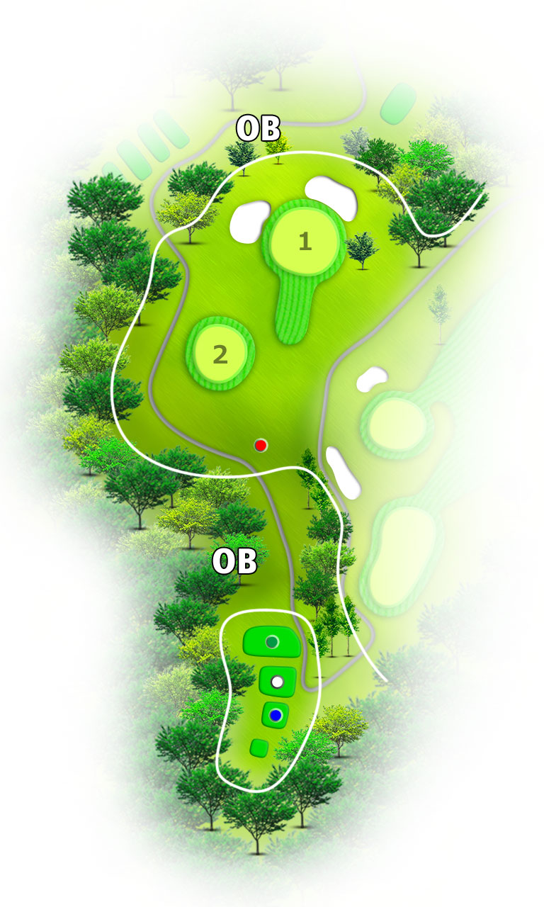 みさきカントリークラブ OUT4番ホール コース図