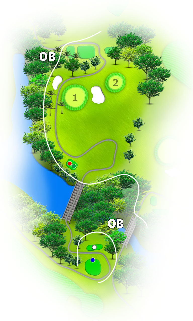 みさきカントリークラブ OUT7番ホール コース図