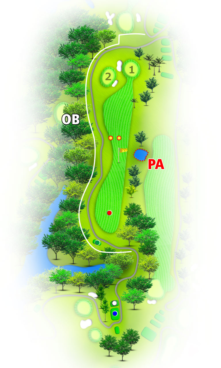 みさきカントリークラブ OUT8番ホール コース図