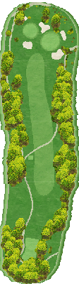 グリーンランドリゾートゴルフコース オレンジコースIN18番ホール コース図