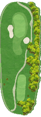 平野台ゴルフ（９Ｈ Ｐａｒ３０） OUT1番ホール コース図