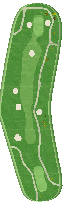 平野台ゴルフ（９Ｈ Ｐａｒ３０） OUT9番ホール コース図