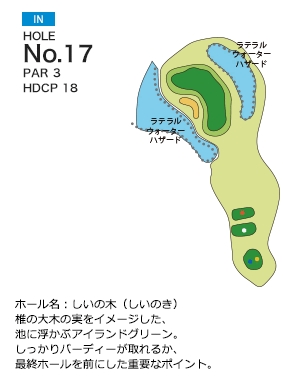 若木ゴルフ倶楽部 IN17番ホール コース図