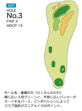 若木ゴルフ倶楽部 OUT3番ホール コース図