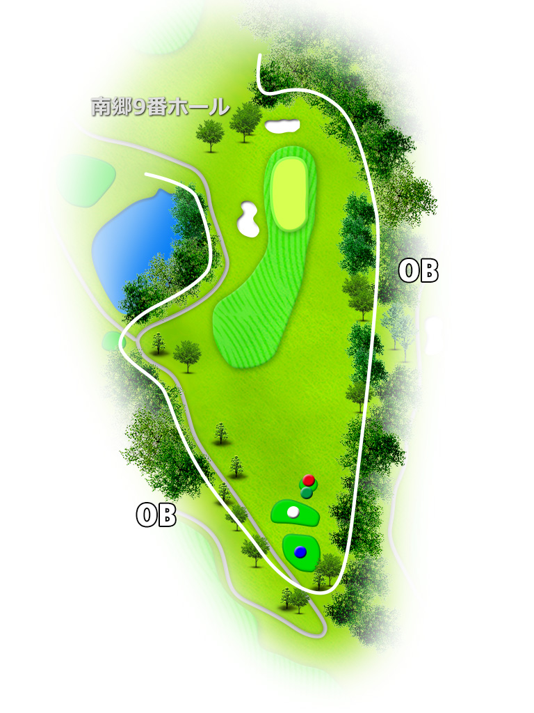 大津カントリークラブ 東コース 南郷8番ホール コース図