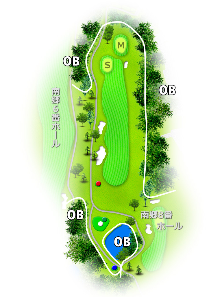 大津カントリークラブ 東コース 南郷9番ホール コース図