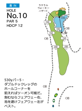 札幌北広島ゴルフ倶楽部 南IN10番ホール コース図