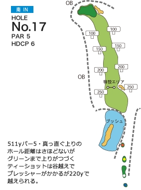 札幌北広島ゴルフ倶楽部 南IN17番ホール コース図