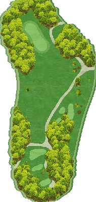 カヌチャゴルフコース Village(OUT)6番ホール コース図