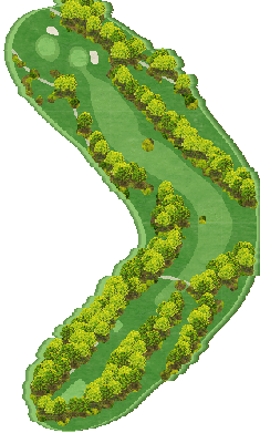 南筑波ゴルフ場 OUT2番ホール コース図