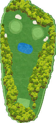 南筑波ゴルフ場 OUT9番ホール コース図