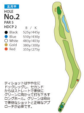 ＰＧＭ池田カントリークラブ 五月平コース2番ホール コース図