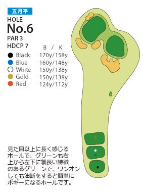 ＰＧＭ池田カントリークラブ 五月平コース6番ホール コース図