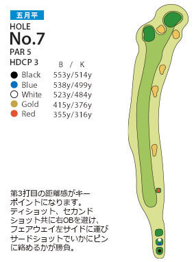 ＰＧＭ池田カントリークラブ 五月平コース7番ホール コース図