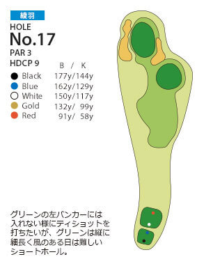 ＰＧＭ池田カントリークラブ 綾羽コース17番ホール コース図