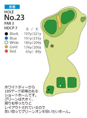 ＰＧＭ池田カントリークラブ 衣懸コース23番ホール コース図