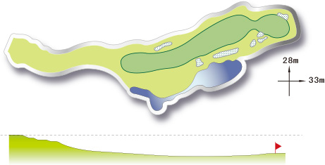 アートレイクゴルフ倶楽部 IN12番ホール コース図