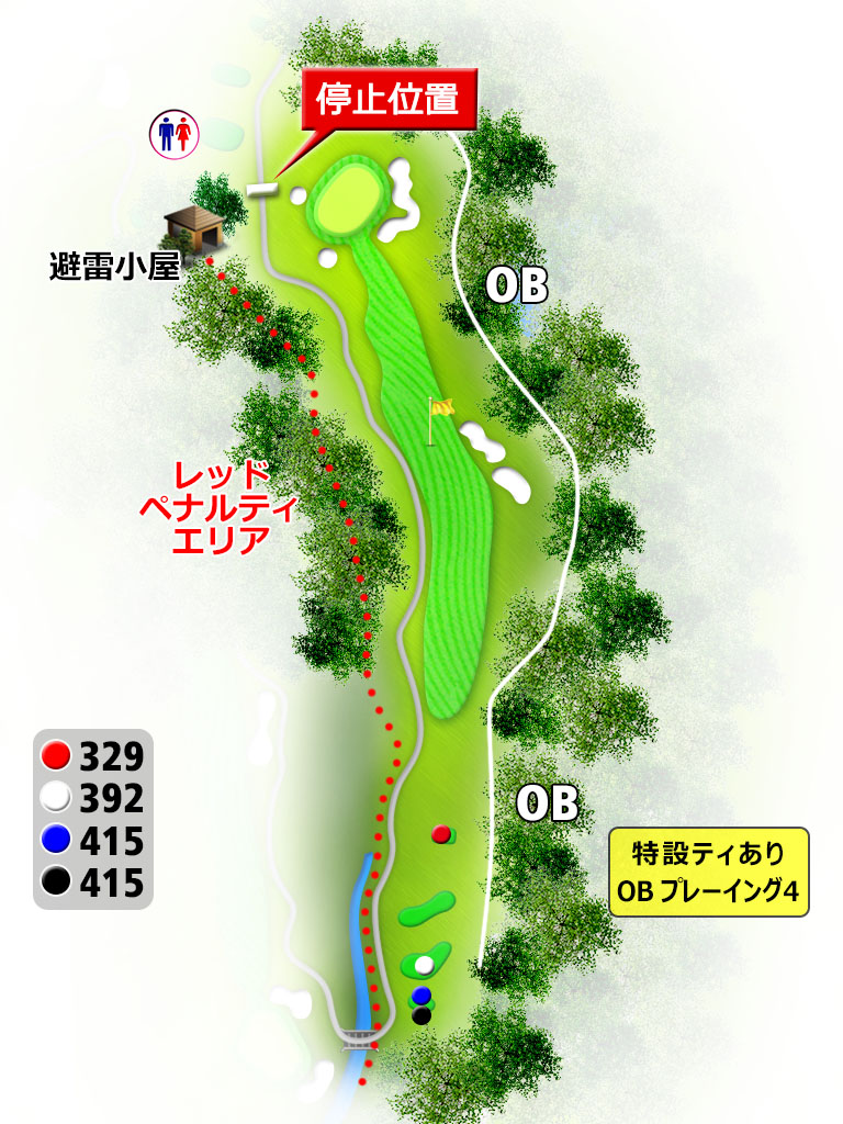 白水ゴルフ倶楽部 OUT3番ホール コース図