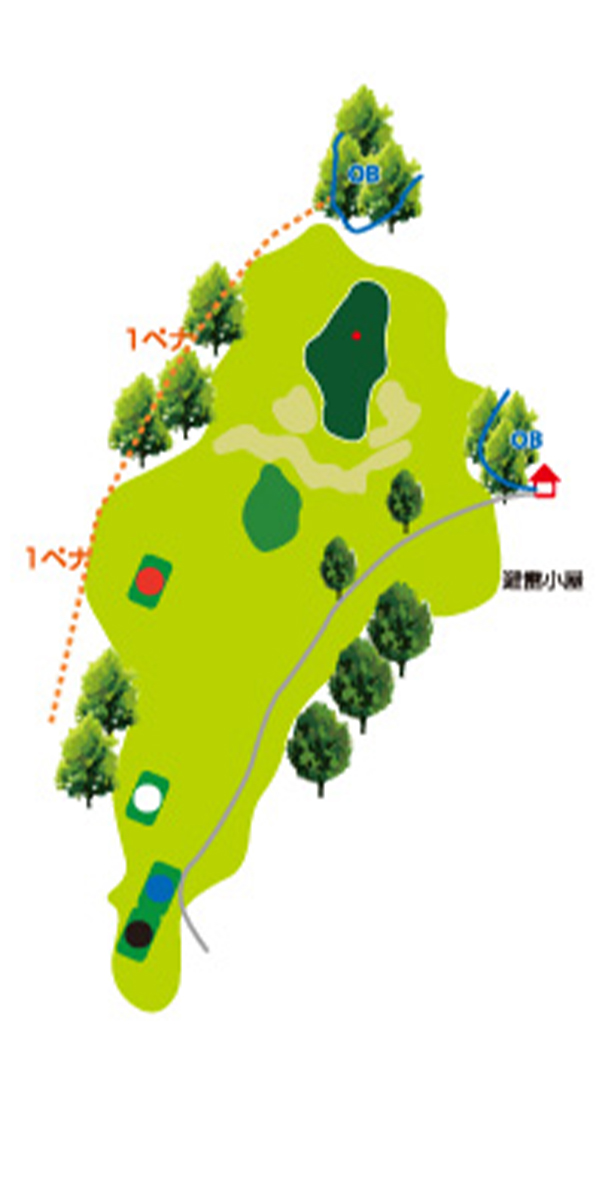 大多喜城ゴルフ倶楽部 中3番ホール コース図