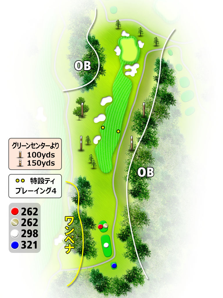 NEWユーアイゴルフクラブ IN(津屋崎)15番ホール コース図