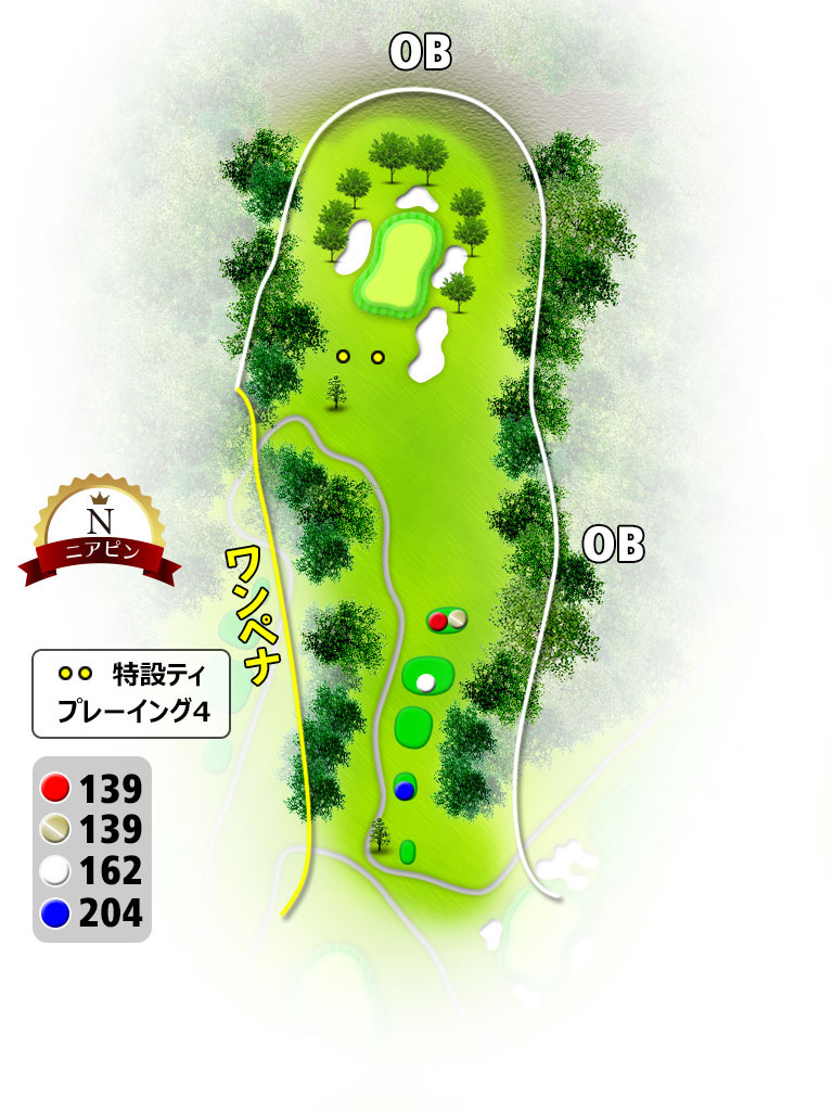 NEWユーアイゴルフクラブ IN(津屋崎)16番ホール コース図
