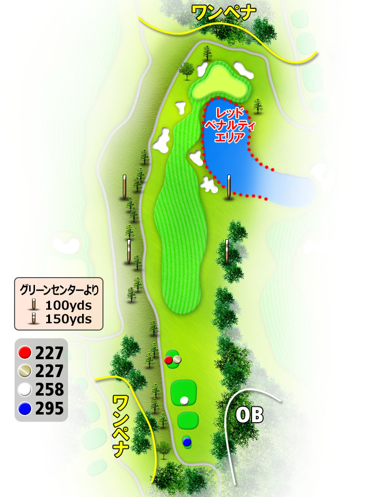 NEWユーアイゴルフクラブ IN(津屋崎)17番ホール コース図