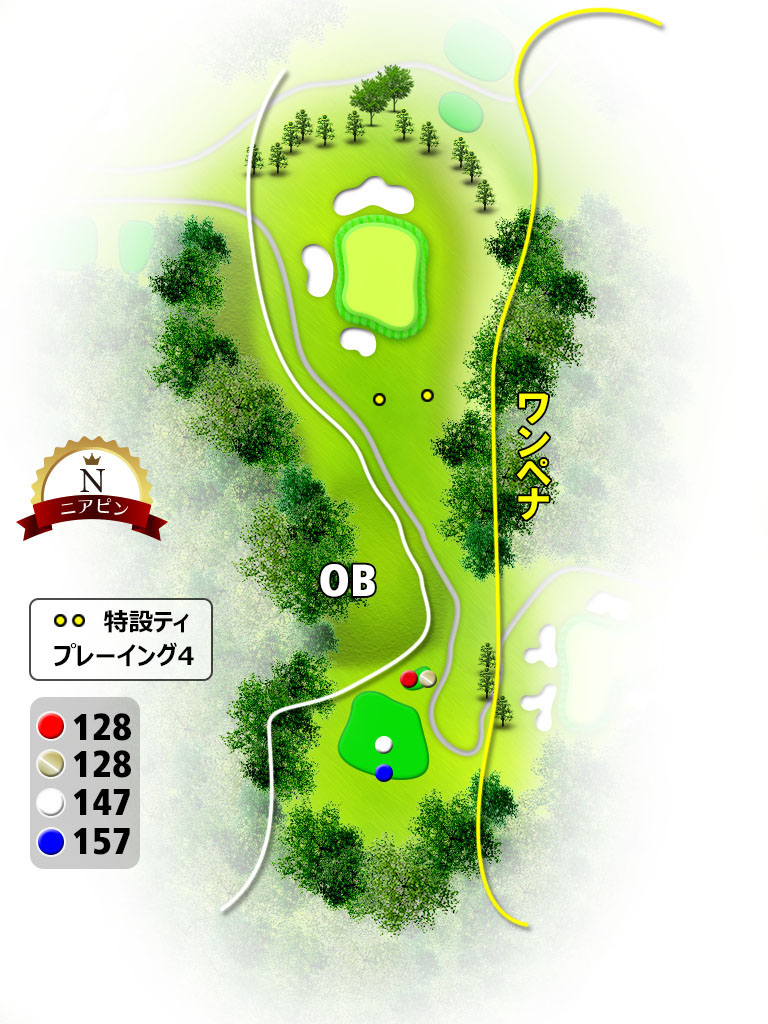 NEWユーアイゴルフクラブ OUT(玄海)7番ホール コース図