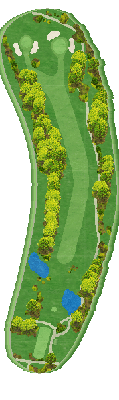 アジア下館カントリー倶楽部 OUT1番ホール コース図