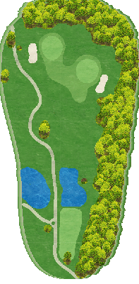 アジア下館カントリー倶楽部 OUT4番ホール コース図