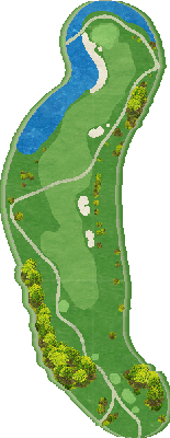 オリムピック・カントリークラブレイクつぶらだコース IN14番ホール コース図