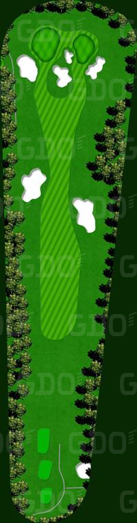 鷹之台カンツリー倶楽部 OUT9番ホール コース図