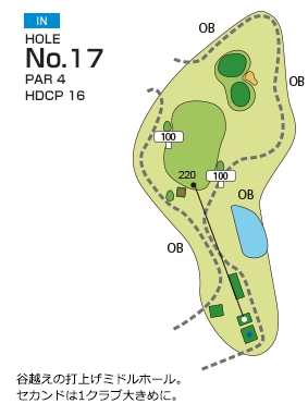 総丘カントリー倶楽部 IN17番ホール コース図