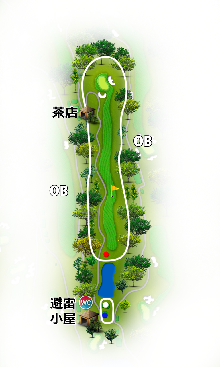 三木セブンハンドレッド倶楽部 IN13番ホール コース図