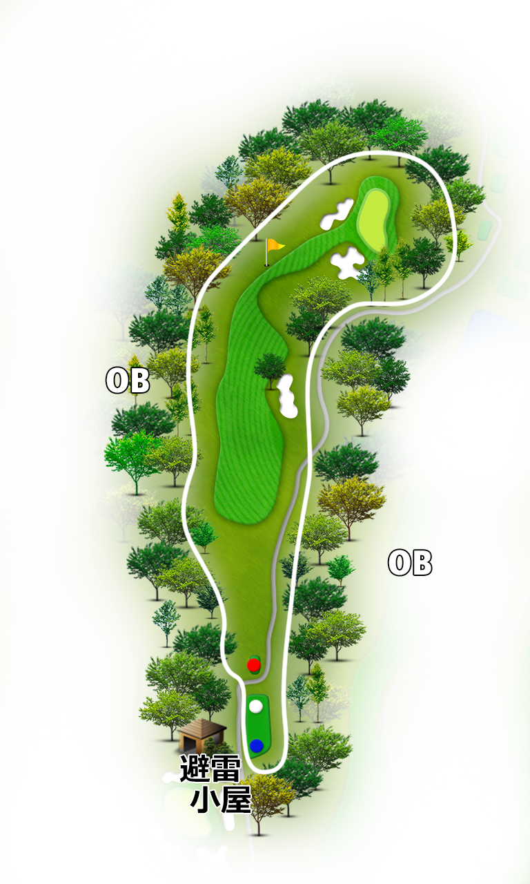 三木セブンハンドレッド倶楽部 IN16番ホール コース図