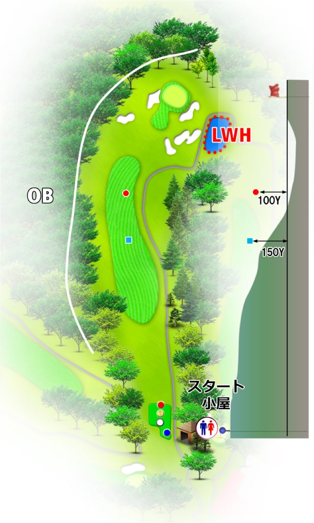 諏訪湖カントリークラブ IN10番ホール コース図