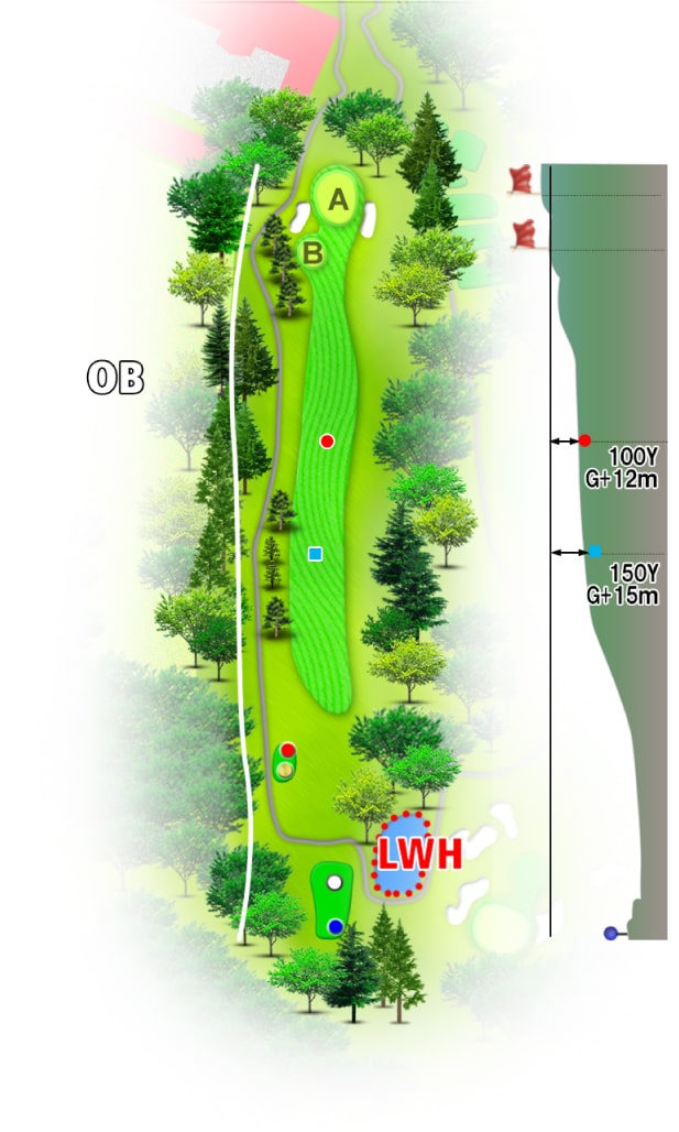 諏訪湖カントリークラブ IN11番ホール コース図