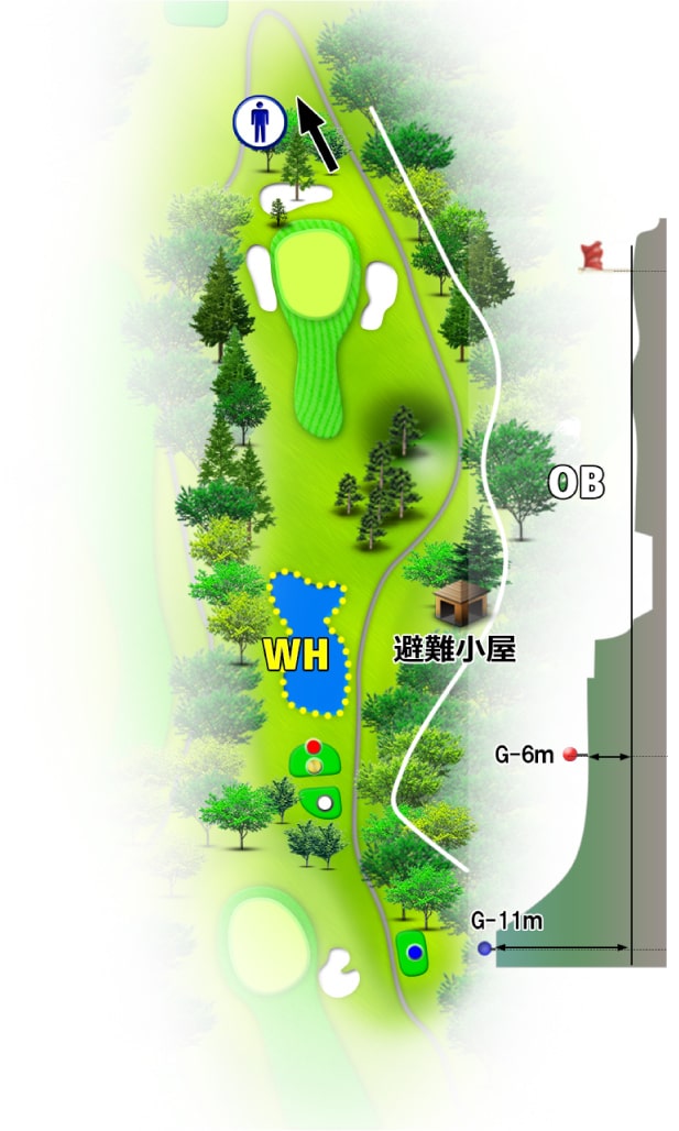諏訪湖カントリークラブ IN13番ホール コース図