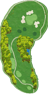 岡山北ゴルフ倶楽部 OUT4番ホール コース図