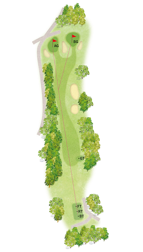 程ヶ谷カントリー倶楽部 GreenIN11番ホール コース図