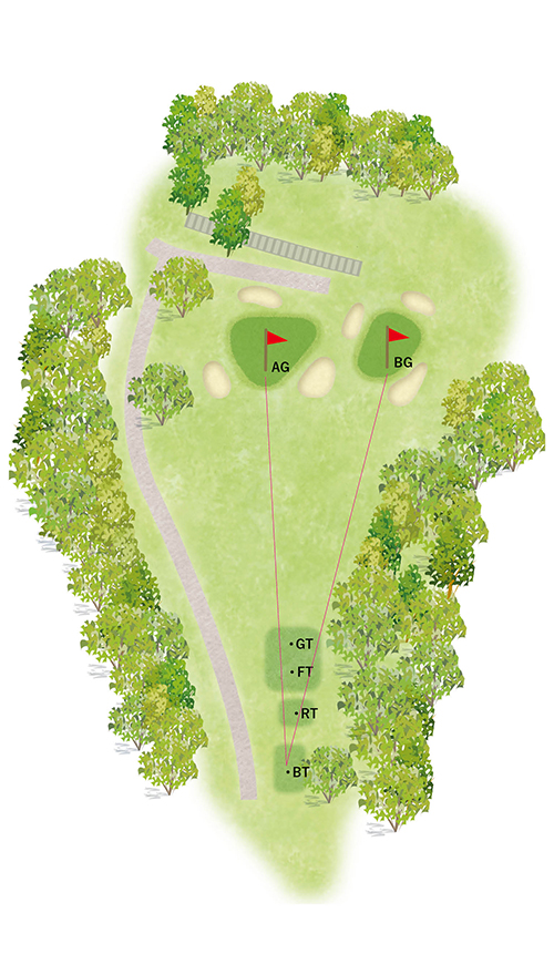 程ヶ谷カントリー倶楽部 GreenIN12番ホール コース図