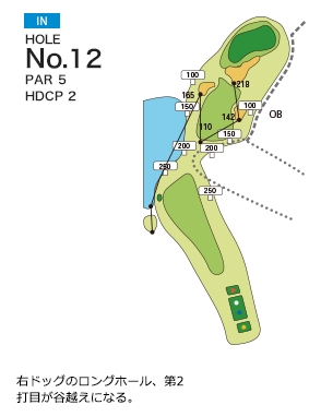 カントリークラブ ザ・レイクス IN12番ホール コース図