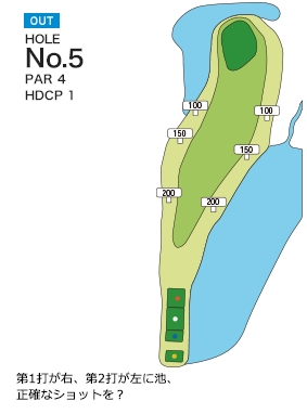カントリークラブ ザ・レイクス OUT5番ホール コース図