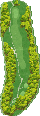 フォーティーンヒルズカントリークラブ OUT2番ホール コース図