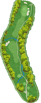 フォーティーンヒルズカントリークラブ IN18番ホール コース図