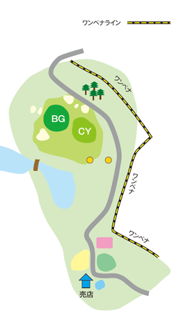 本千葉カントリークラブ 東コース4番ホール コース図