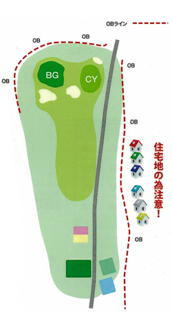 本千葉カントリークラブ 西コース5番ホール コース図