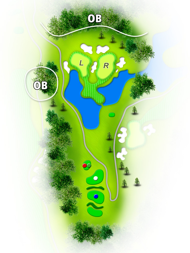 万壽ゴルフクラブ IN16番ホール コース図