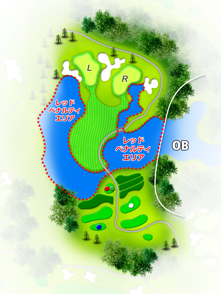 万壽ゴルフクラブ OUT8番ホール コース図